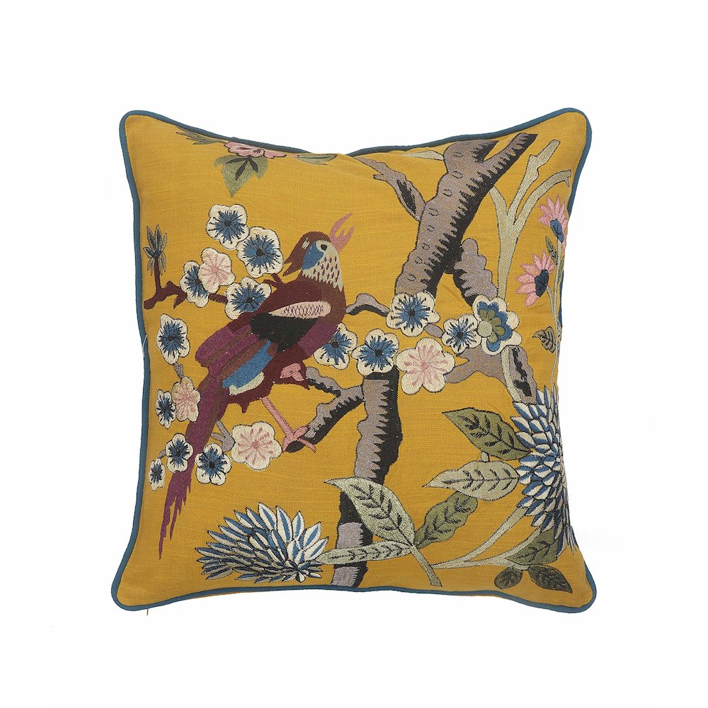 Yellow Bird of Paradise Throw Pillow