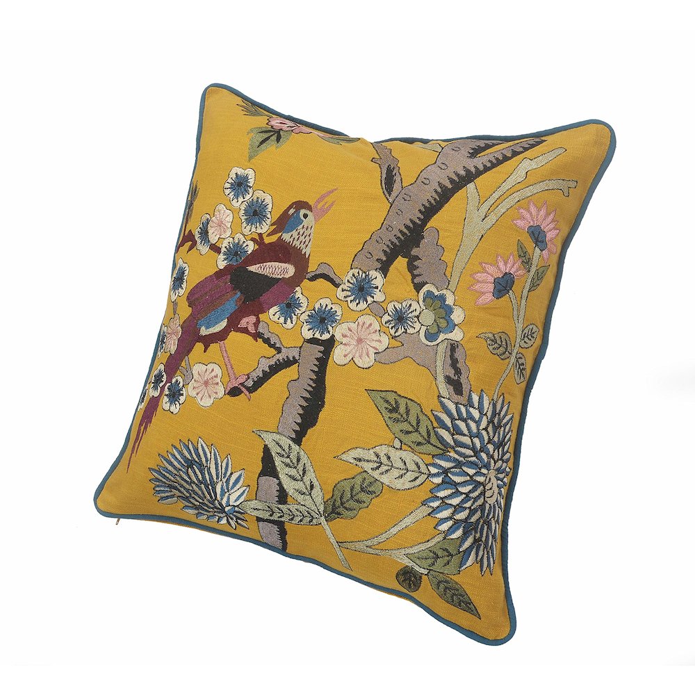 Yellow Bird of Paradise Throw Pillow
