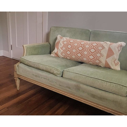 Geometric Burnt Orange and Cream Throw Pillow