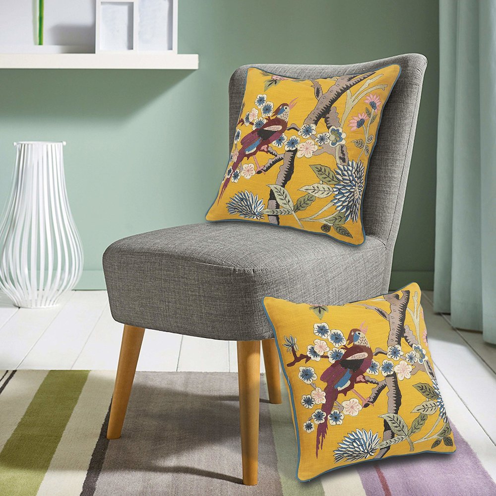 Yellow Bird of Paradise Throw Pillow