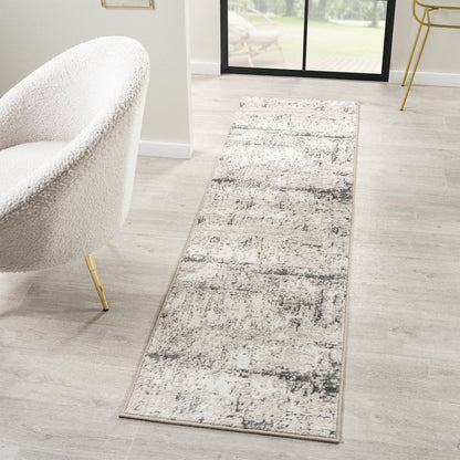 Antalya Durable Performance Area Rug Indoor in Beige/Gray, 2' x 7'