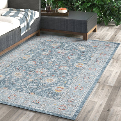 Antiquity Durable Performance Area Rug Outdoor in Blue, 2' x 4'