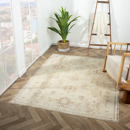 Aria Durable Performance Area Rug Indoor in Beige, 2' x 5'