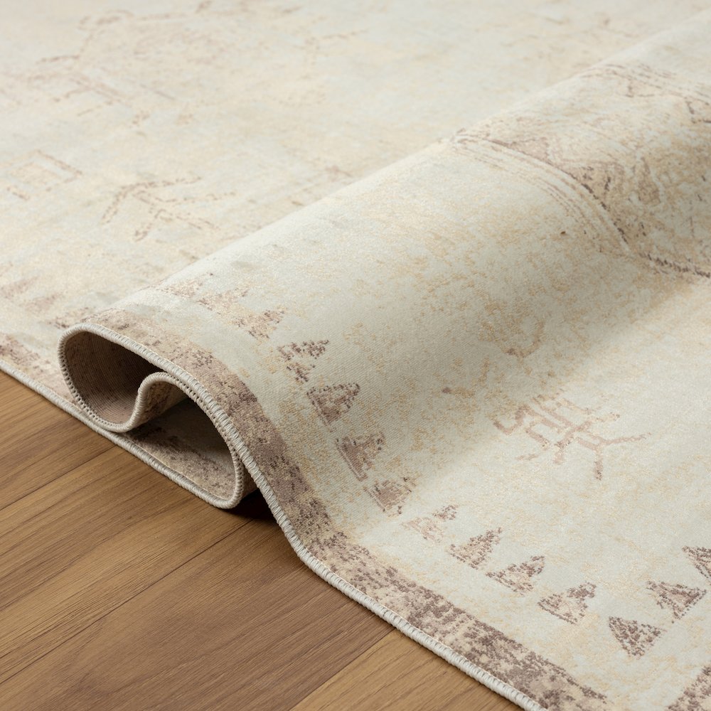 Aria Durable Performance Area Rug Indoor in Beige, 2' x 5'