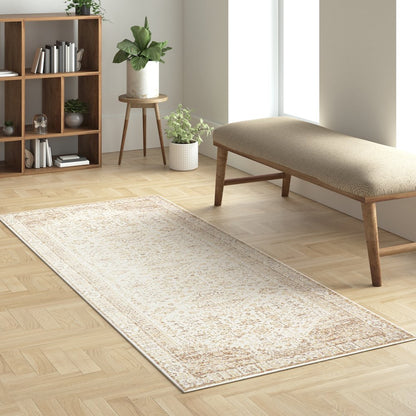 Aria Durable Performance Area Rug Indoor in Beige, 2' x 5'