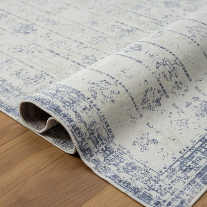Aria Durable Performance Area Rug Indoor in Gray/Blue, 2' x 5'