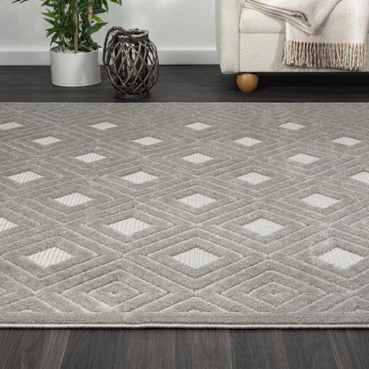 Atlas Durable Performance Area Rug Outdoor in Gray, 5' x 7'