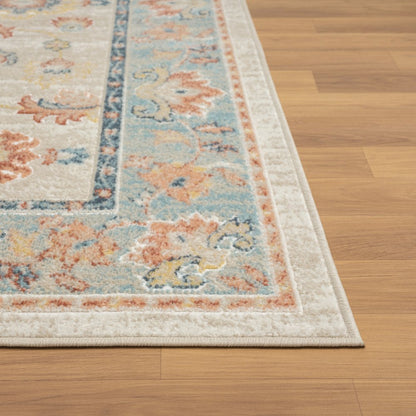Avalon Performance Blend Area Rug Indoor in Blue/Ivory, 3'11" x 6'