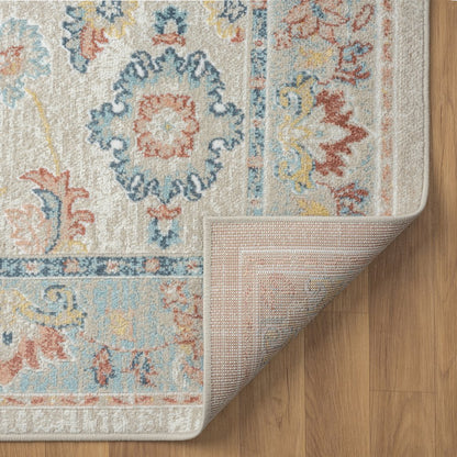 Avalon Performance Blend Area Rug Indoor in Blue/Ivory, 3'11" x 6'