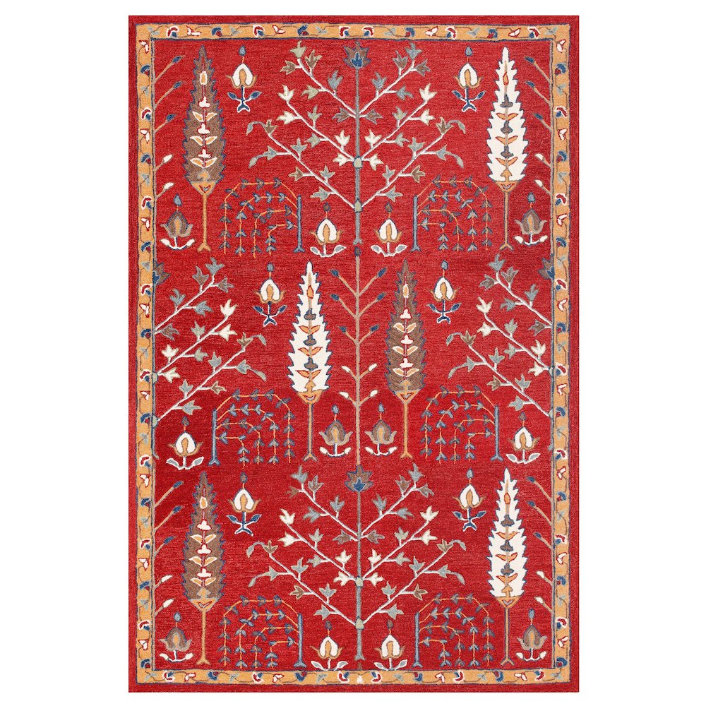 Babylon Wool Area Rug Indoor in Red/Multicolored, 9' x 12'