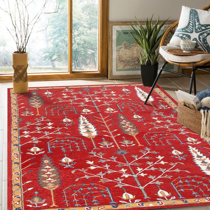 Babylon Wool Area Rug Indoor in Red/Multicolored, 9' x 12'