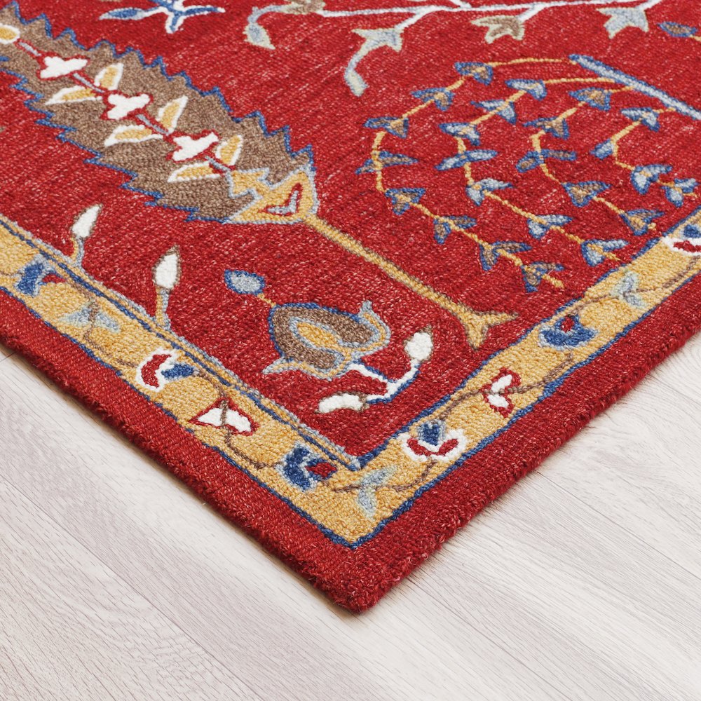 Babylon Wool Area Rug Indoor in Red/Multicolored, 9' x 12'