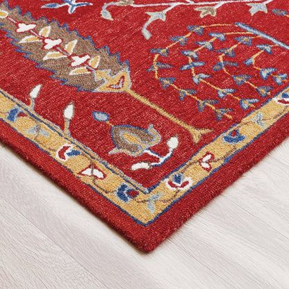 Babylon Wool Area Rug Indoor in Red/Multicolored, 9' x 12'