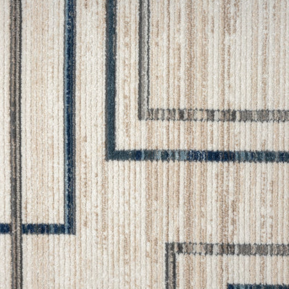 Bristol Performance Blend Area Rug Indoor in Ivory/Blue, 5' x 7'