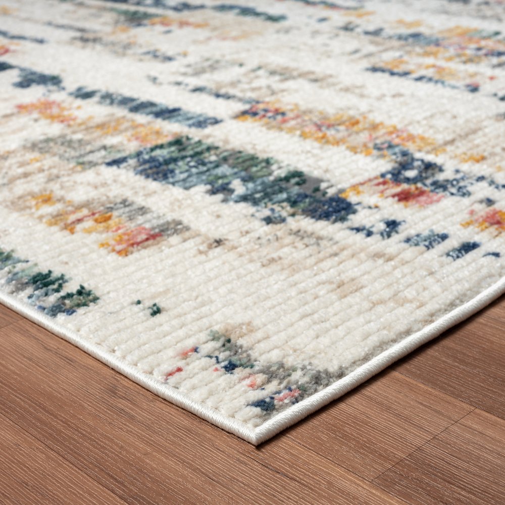 Bristol Performance Blend Area Rug Indoor in Blue/Orange, 5' x 7'