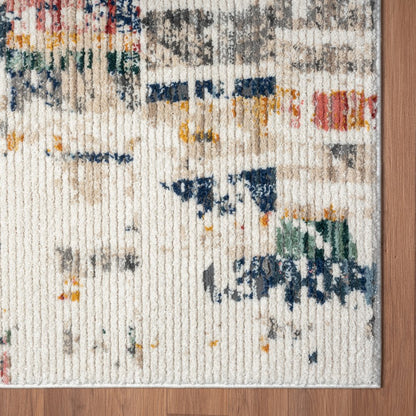 Bristol Performance Blend Area Rug Indoor in Blue/Orange, 5' x 7'