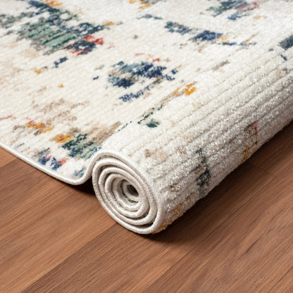 Bristol Performance Blend Area Rug Indoor in Blue/Orange, 5' x 7'