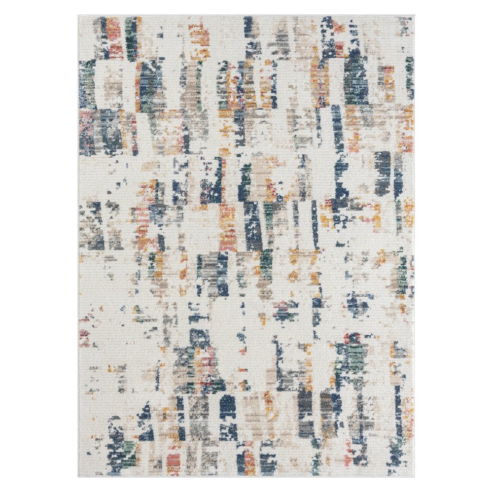 Bristol Performance Blend Area Rug Indoor in Blue/Orange, 5' x 7'