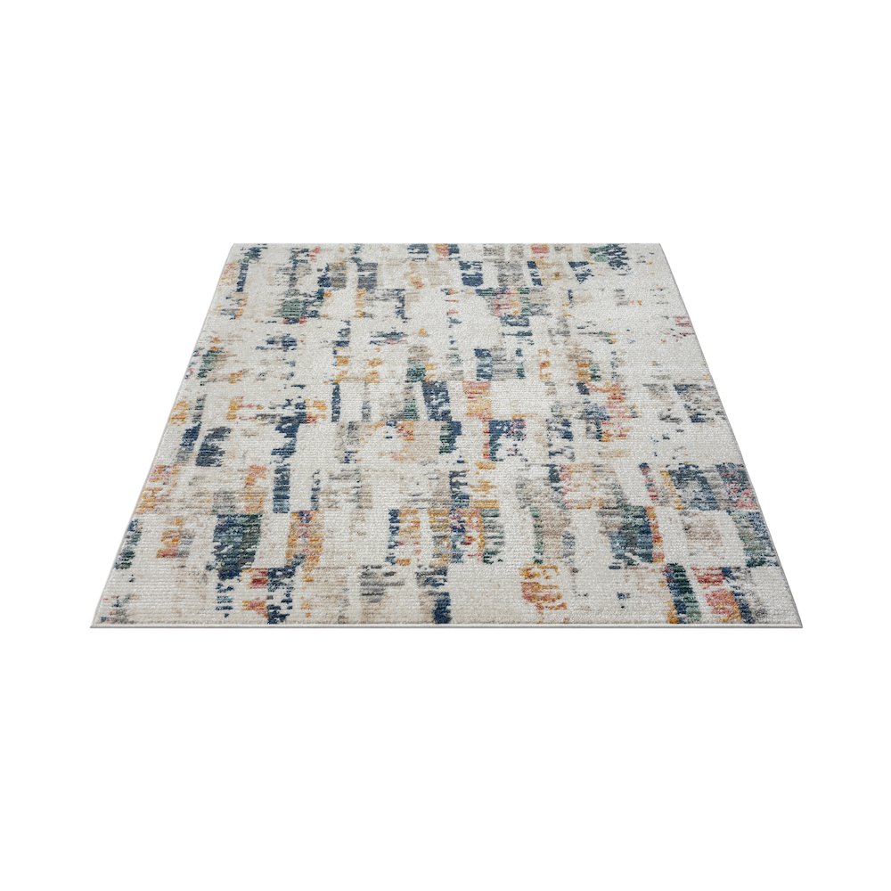 Bristol Performance Blend Area Rug Indoor in Blue/Orange, 5' x 7'