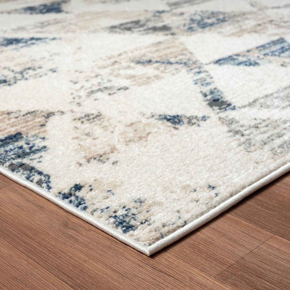 Bristol Performance Blend Area Rug Indoor in Ivory/Blue, 5' x 7'