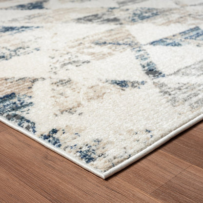 Bristol Performance Blend Area Rug Indoor in Ivory/Blue, 5' x 7'