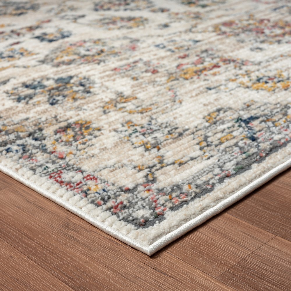 Bristol Performance Blend Area Rug Indoor in Gray/Orange, 5' x 7'