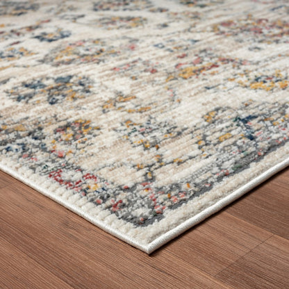 Bristol Performance Blend Area Rug Indoor in Gray/Orange, 5' x 7'