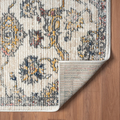 Bristol Performance Blend Area Rug Indoor in Gray/Orange, 5' x 7'