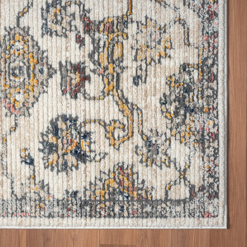 Bristol Performance Blend Area Rug Indoor in Gray/Orange, 5' x 7'