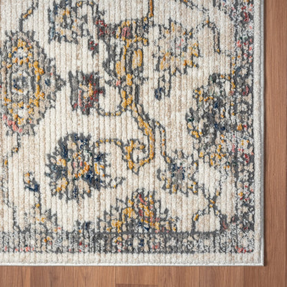 Bristol Performance Blend Area Rug Indoor in Gray/Orange, 5' x 7'