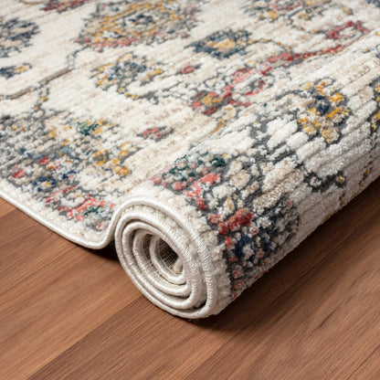 Bristol Performance Blend Area Rug Indoor in Gray/Orange, 5' x 7'