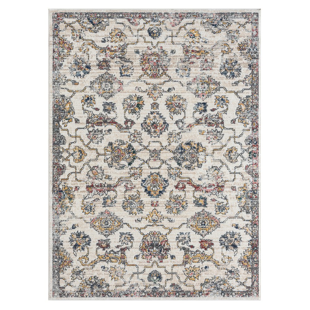 Bristol Performance Blend Area Rug Indoor in Gray/Orange, 5' x 7'