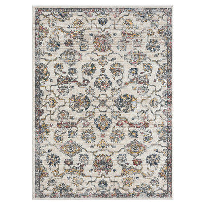Bristol Performance Blend Area Rug Indoor in Gray/Orange, 5' x 7'