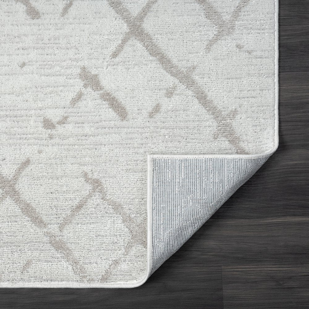 Calgary Durable Performance Area Rug Indoor in Cream/Gray, 5' x 7'