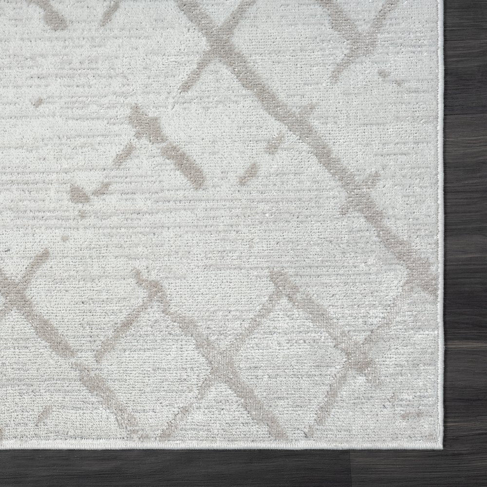 Calgary Durable Performance Area Rug Indoor in Cream/Gray, 5' x 7'