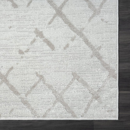 Calgary Durable Performance Area Rug Indoor in Cream/Gray, 5' x 7'