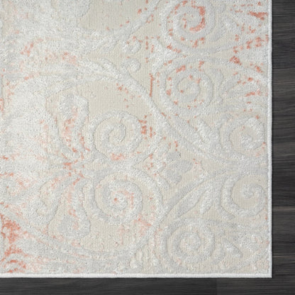 Calgary Durable Performance Area Rug Indoor in Pink/Ivory, 5' x 7'
