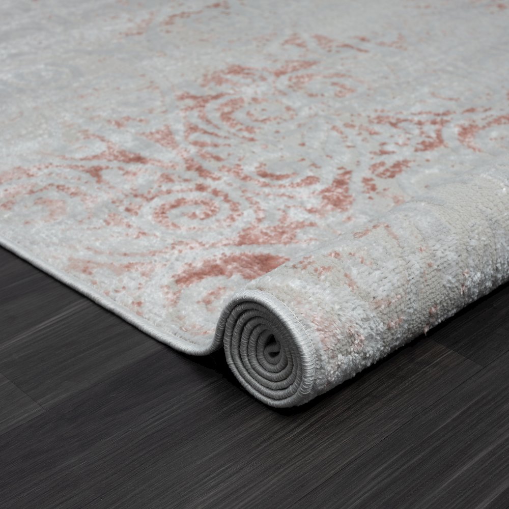 Calgary Durable Performance Area Rug Indoor in Pink/Ivory, 5' x 7'
