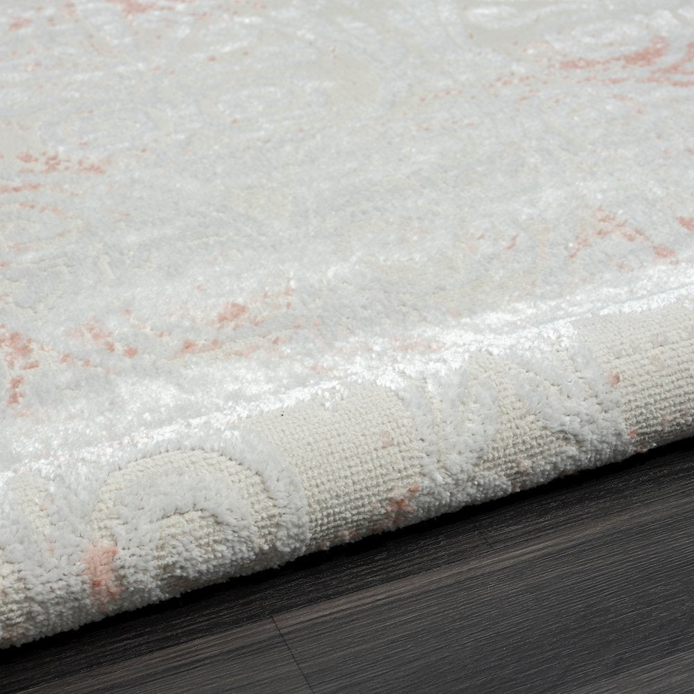 Calgary Durable Performance Area Rug Indoor in Pink/Ivory, 5' x 7'
