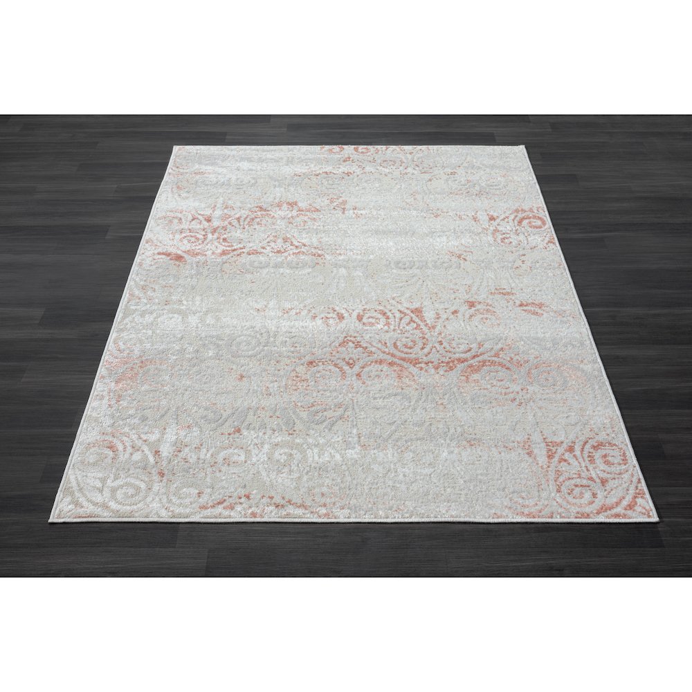 Calgary Durable Performance Area Rug Indoor in Pink/Ivory, 5' x 7'