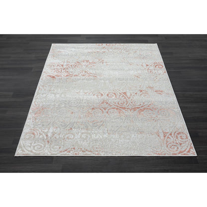 Calgary Durable Performance Area Rug Indoor in Pink/Ivory, 5' x 7'