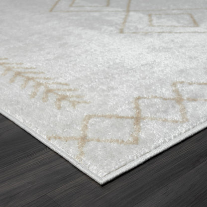 Calgary Durable Performance Area Rug Indoor in Cream/Gray, 5' x 7'