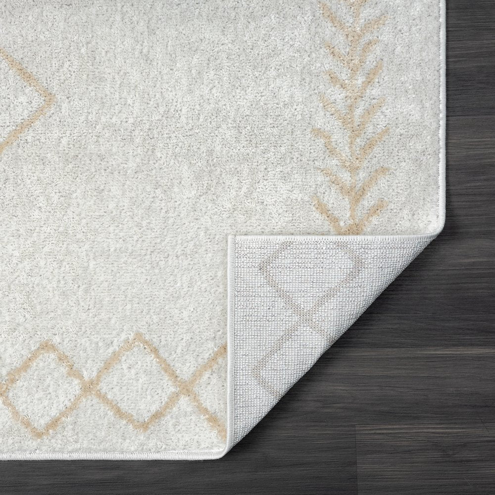 Calgary Durable Performance Area Rug Indoor in Cream/Gray, 5' x 7'