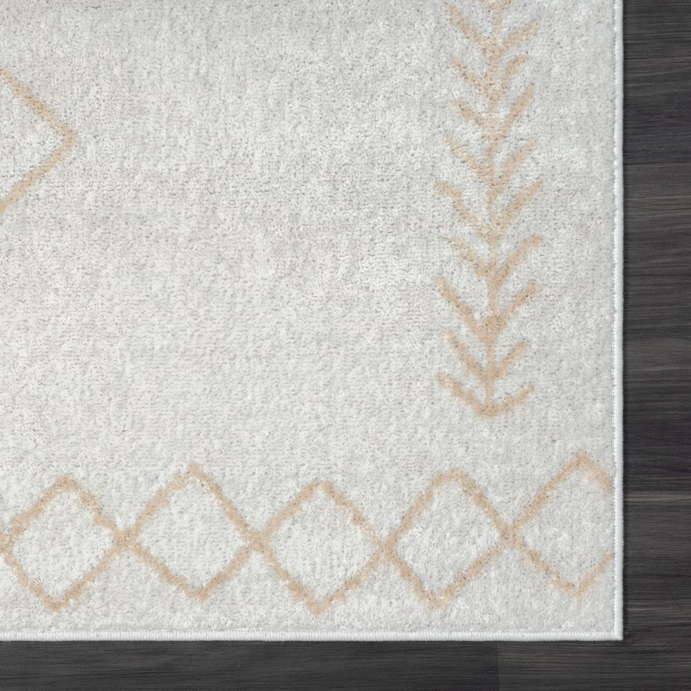 Calgary Durable Performance Area Rug Indoor in Cream/Gray, 5' x 7'