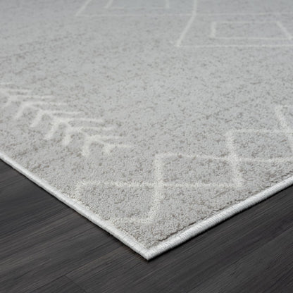 Calgary Durable Performance Area Rug Indoor in Gray/Cream, 5' x 7'