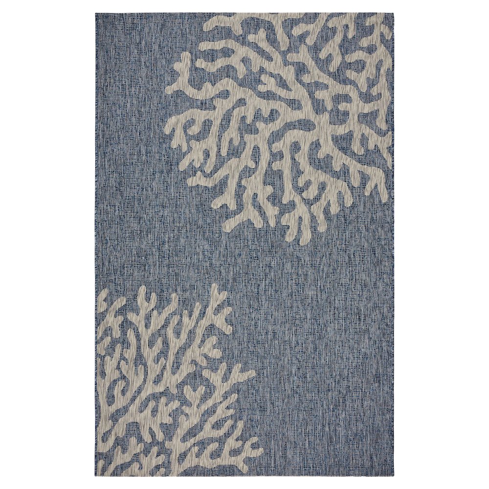 Captiva Durable Performance Area Rug Outdoor in Blue/Gray, 5' x 7'