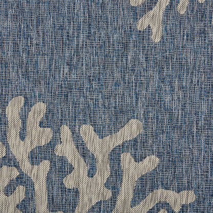 Captiva Durable Performance Area Rug Outdoor in Blue/Gray, 5' x 7'