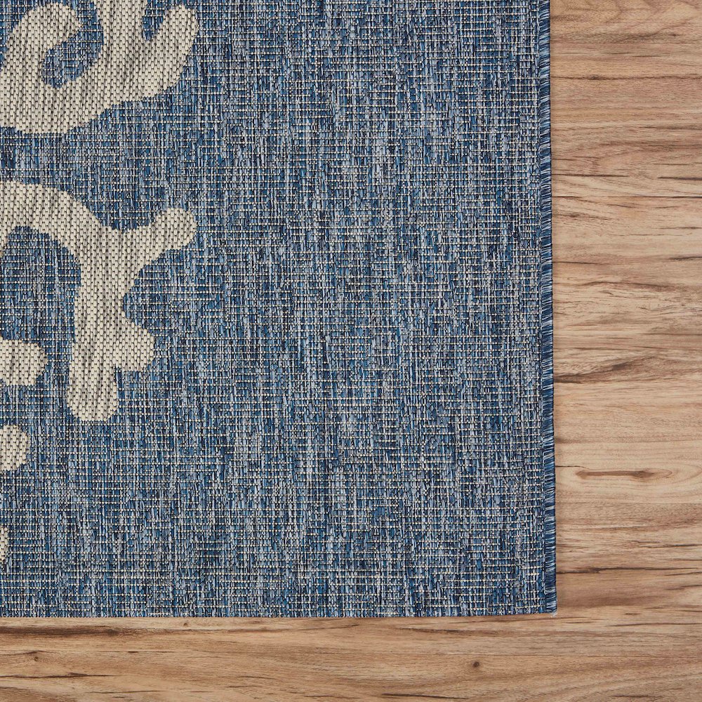 Captiva Durable Performance Area Rug Outdoor in Blue/Gray, 5' x 7'
