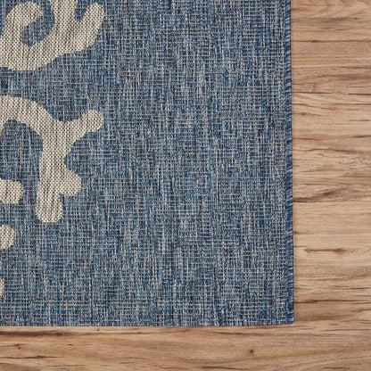Captiva Durable Performance Area Rug Outdoor in Blue/Gray, 5' x 7'