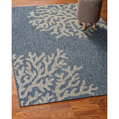 Captiva Durable Performance Area Rug Outdoor in Blue/Gray, 5' x 7'
